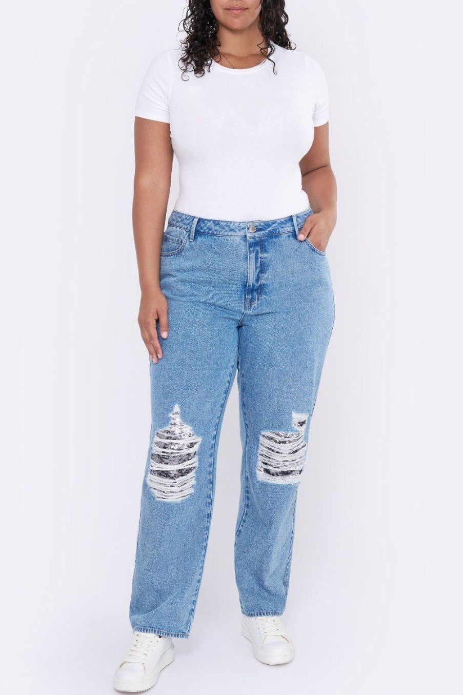 Women Seven7 Jeans Boyfriend | High Rise Limited Edition Mirror Ball Boyfriend Jean Anna