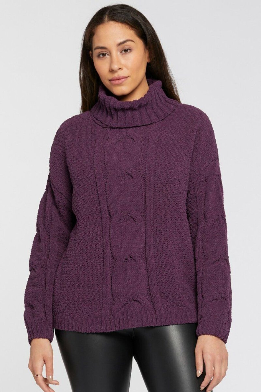 Women Seven7 Jeans Sweaters | Cable Knit Cowl Neck Sweater