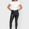 Women Seven7 Jeans Pants | High Rise Faux Leather Pull On Legging Black