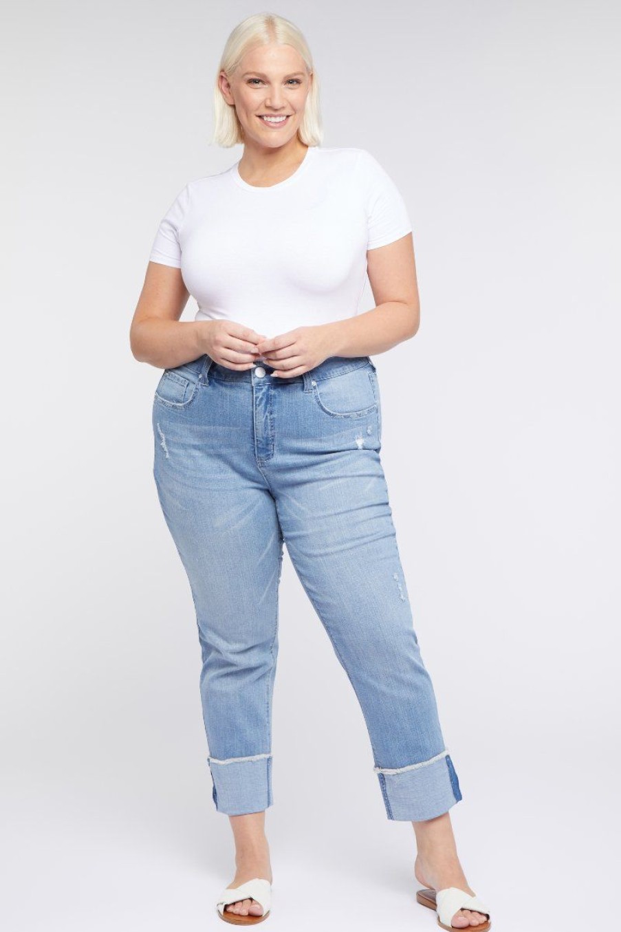 Women Seven7 Jeans Straight | High Rise Cuffed Slim Straight Jean Conscience