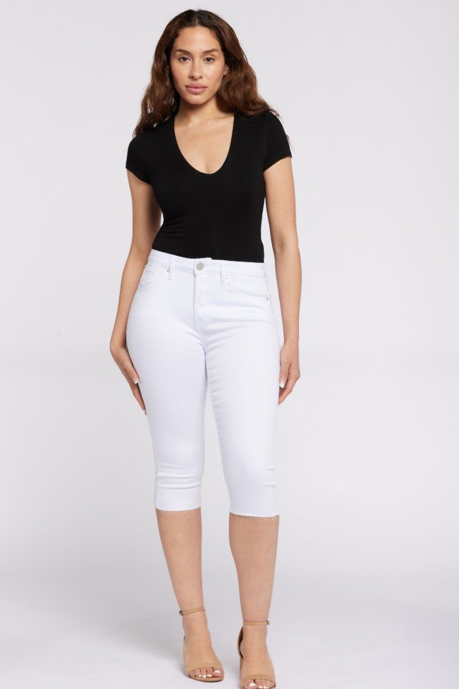 Women Seven7 Jeans Capris & Skimmers | High Rise Breezy Cropped Jean White