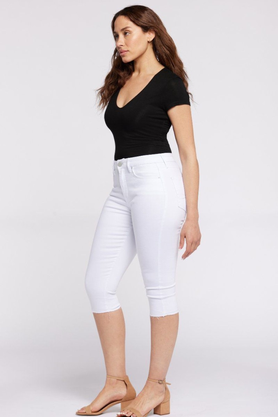 Women Seven7 Jeans Capris & Skimmers | High Rise Breezy Cropped Jean White