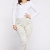 Women Seven7 Jeans Capris & Skimmers | High Rise Curvy Legging Jean Ivory Animal