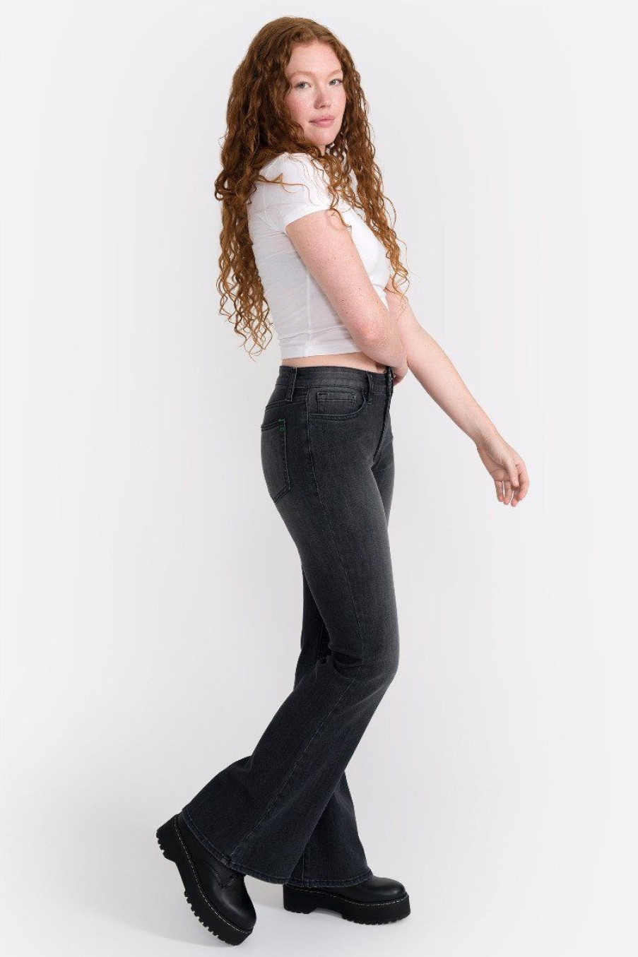 7 7 Seven7 Jeans | 7 7 Mid Rise Flare Jean Dark Enzyme