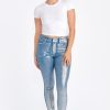 Women Seven7 Jeans Skinny | Limited Edition Foil Skinny Jean Silver On Blue