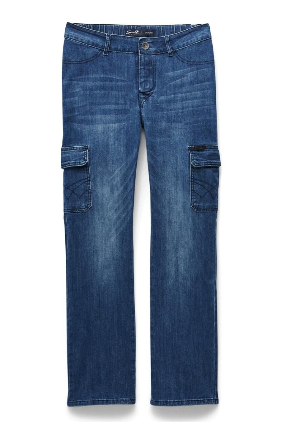 Men Seven7 Jeans | Adaptive Straight Seated Jean With Cargo Pockets Peyre Medium Wash