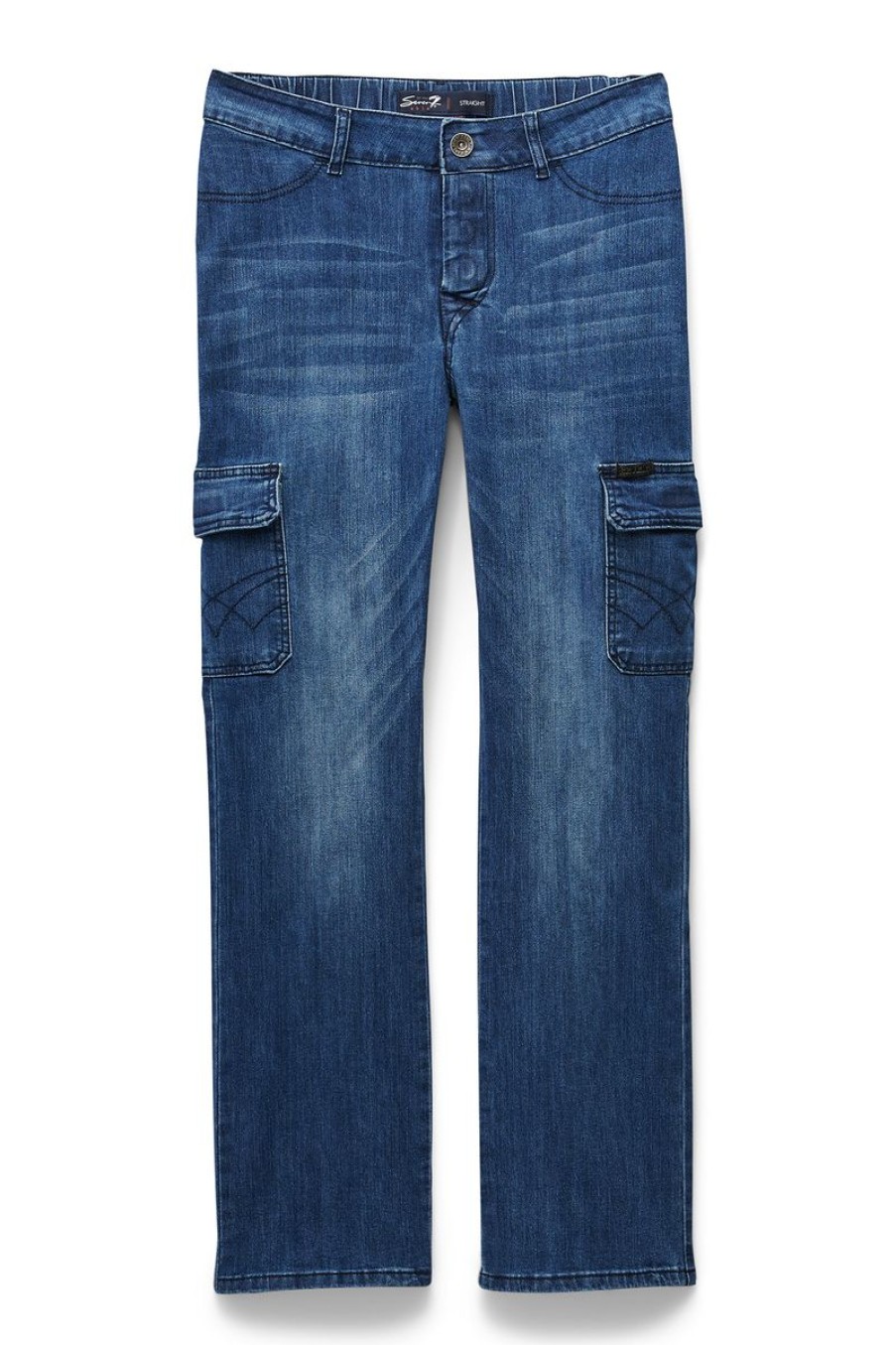 Men Seven7 Jeans | Adaptive Straight Seated Jean With Cargo Pockets Peyre Medium Wash