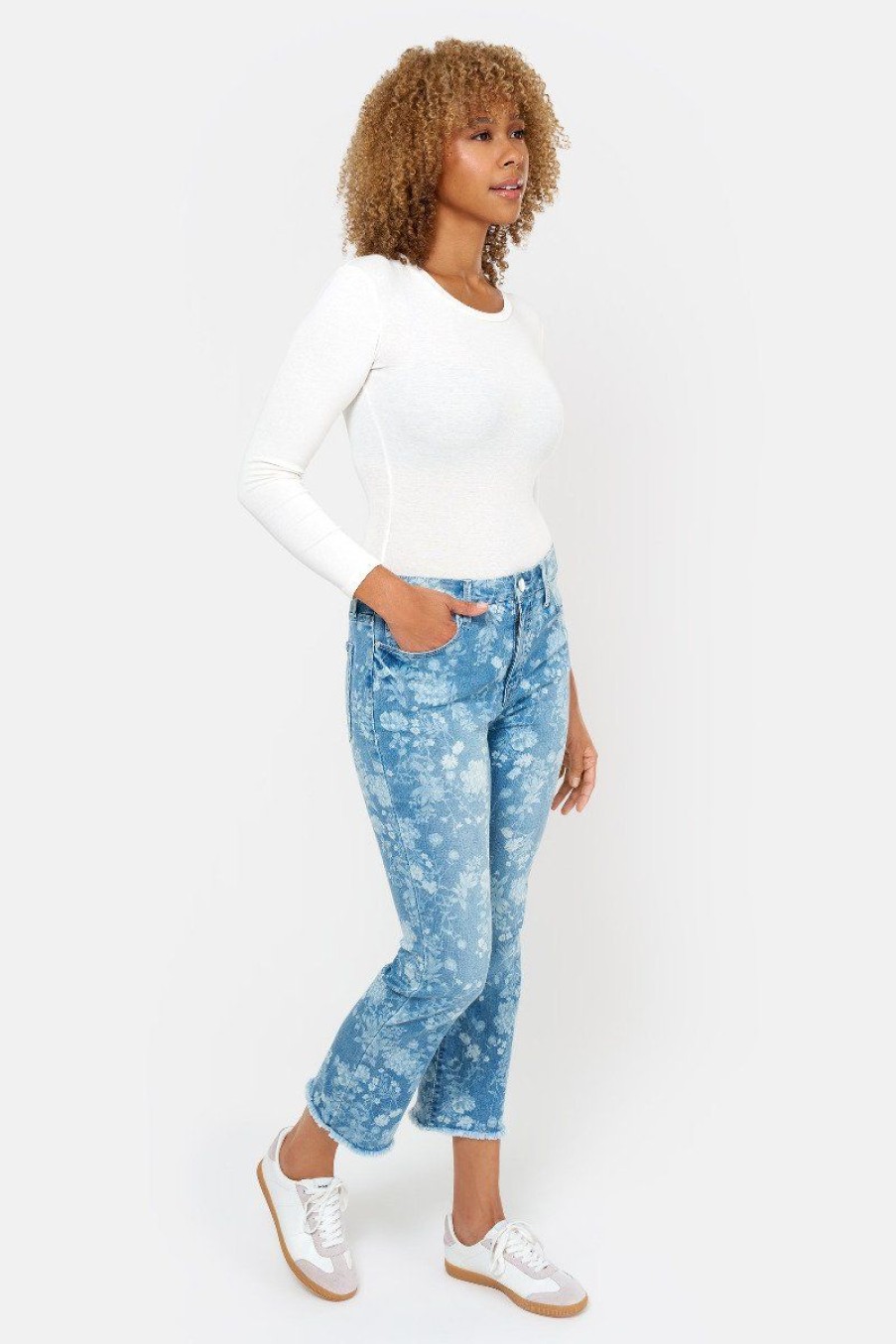 Women Seven7 Jeans Flare | High Rise Kick Flare Jean Pathway Floral Discharge