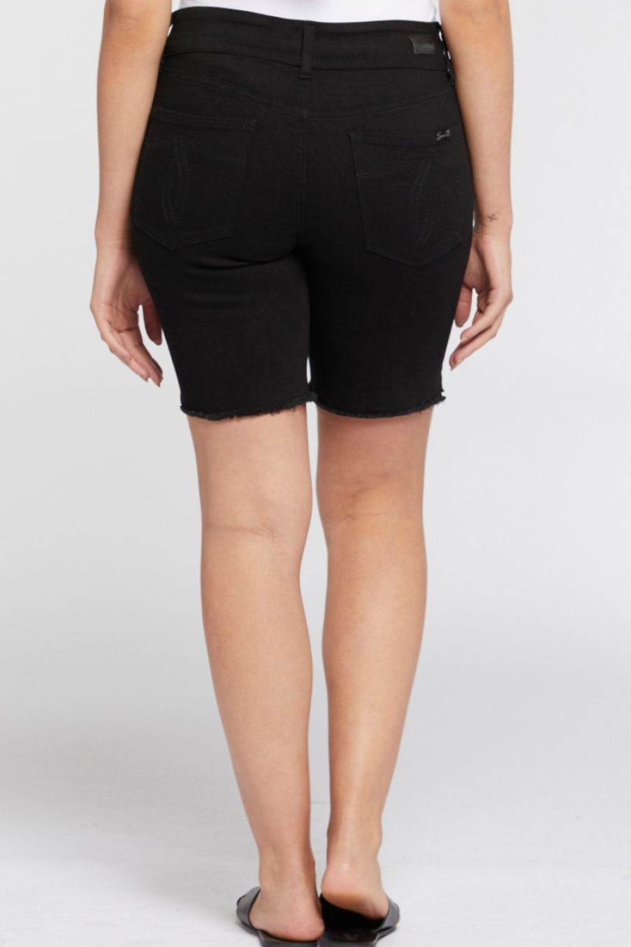 Women Seven7 Jeans Shorts & Skirts | Tummyless Bermuda Short Black