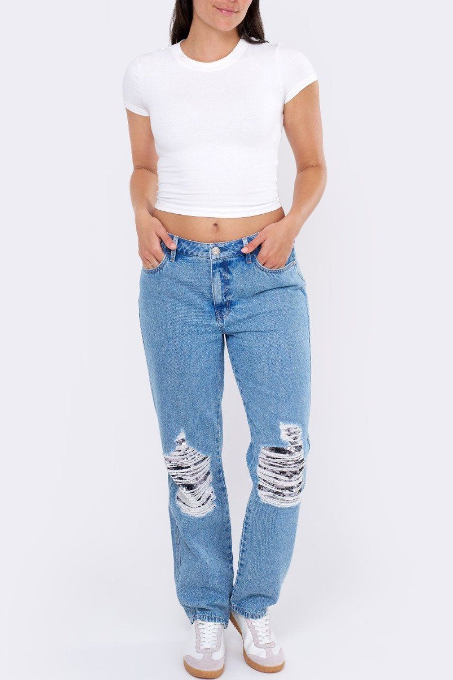 Women Seven7 Jeans Boyfriend | High Rise Limited Edition Mirror Ball Boyfriend Jean