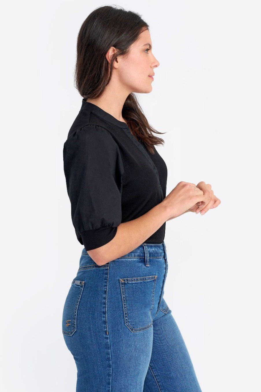 Women Seven7 Jeans Tops | Mixed Media Henley